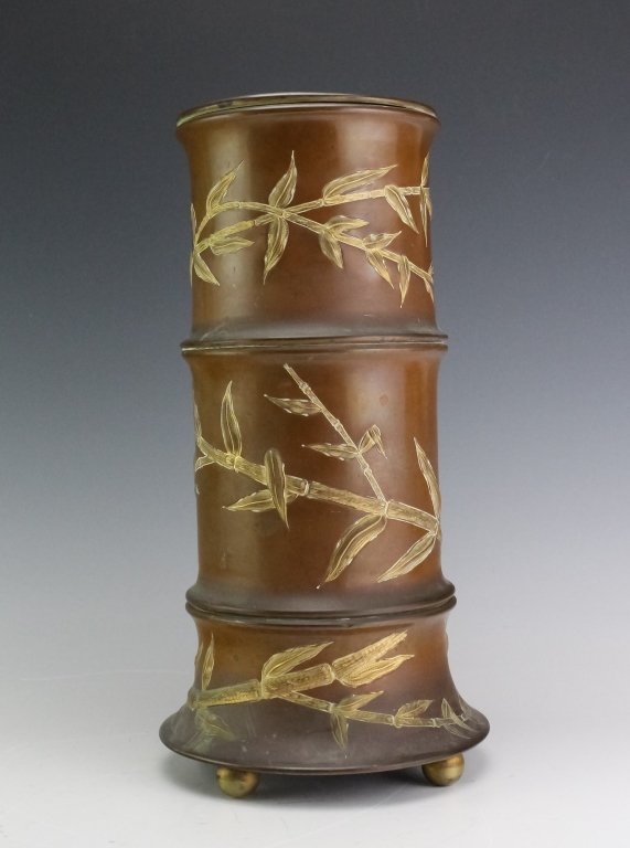 Japanese Meiji Period Bronze Umbrella Stand Vase (1 of 9)