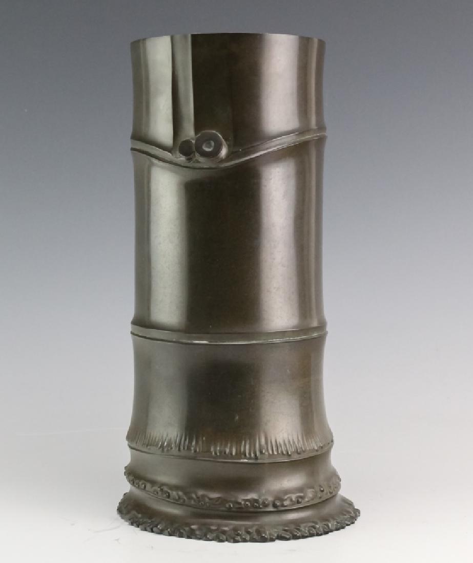 Japanese Meiji Period Bamboo Bronze Vase Kibundo (1 of 10)