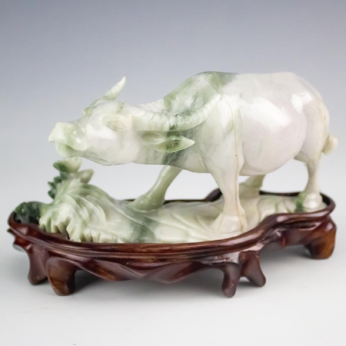 Chinese Carved Jade Hardstone Water Buffalo Figure (1 of 5)