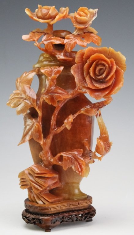 Chinese Carved Russet Jade Type Hardstone Urn Vase (1 of 8)