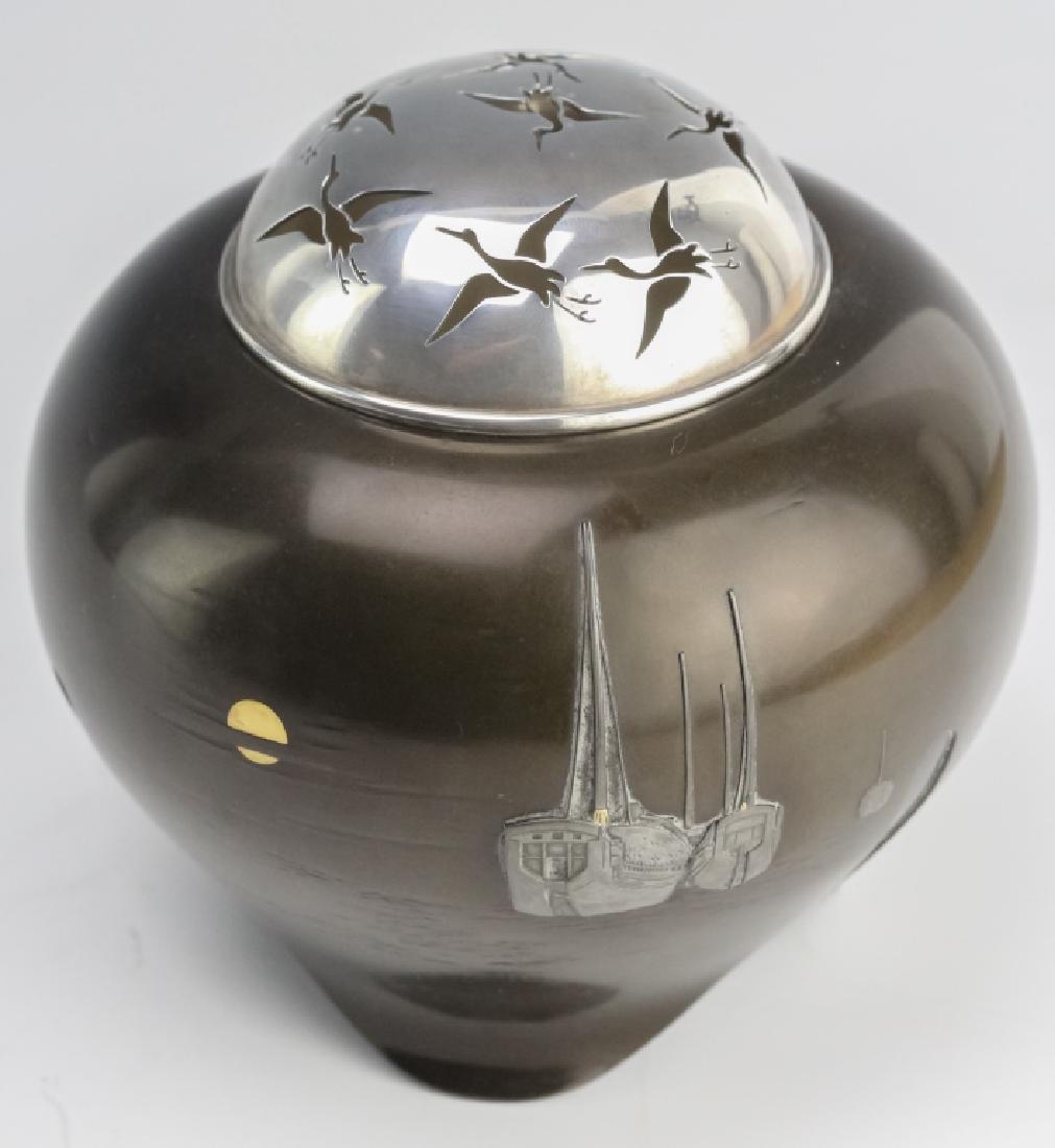 Japanese Meiji Period Mixed Metals Shibuichi Koro (1 of 11)