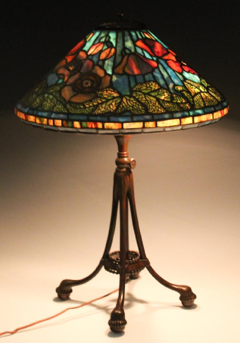 Tiffany Studios Bronze Lamp Wire Mesh Poppy Shade (1 of 9)