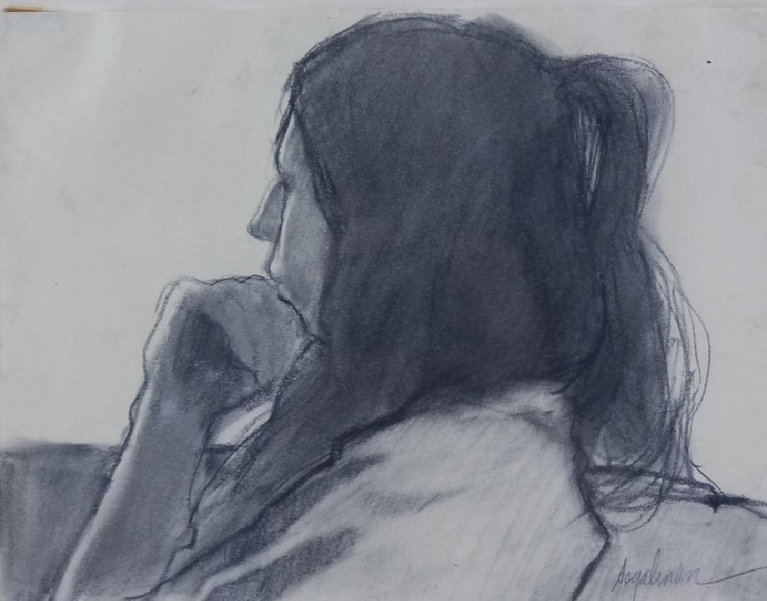 Richard Segalman Abstract Charcoal Ladies Portrait (1 of 5)