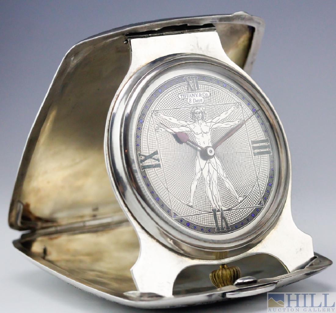Sterling Silver Signed Tiffany Dial Travel Clock (1 of 10)