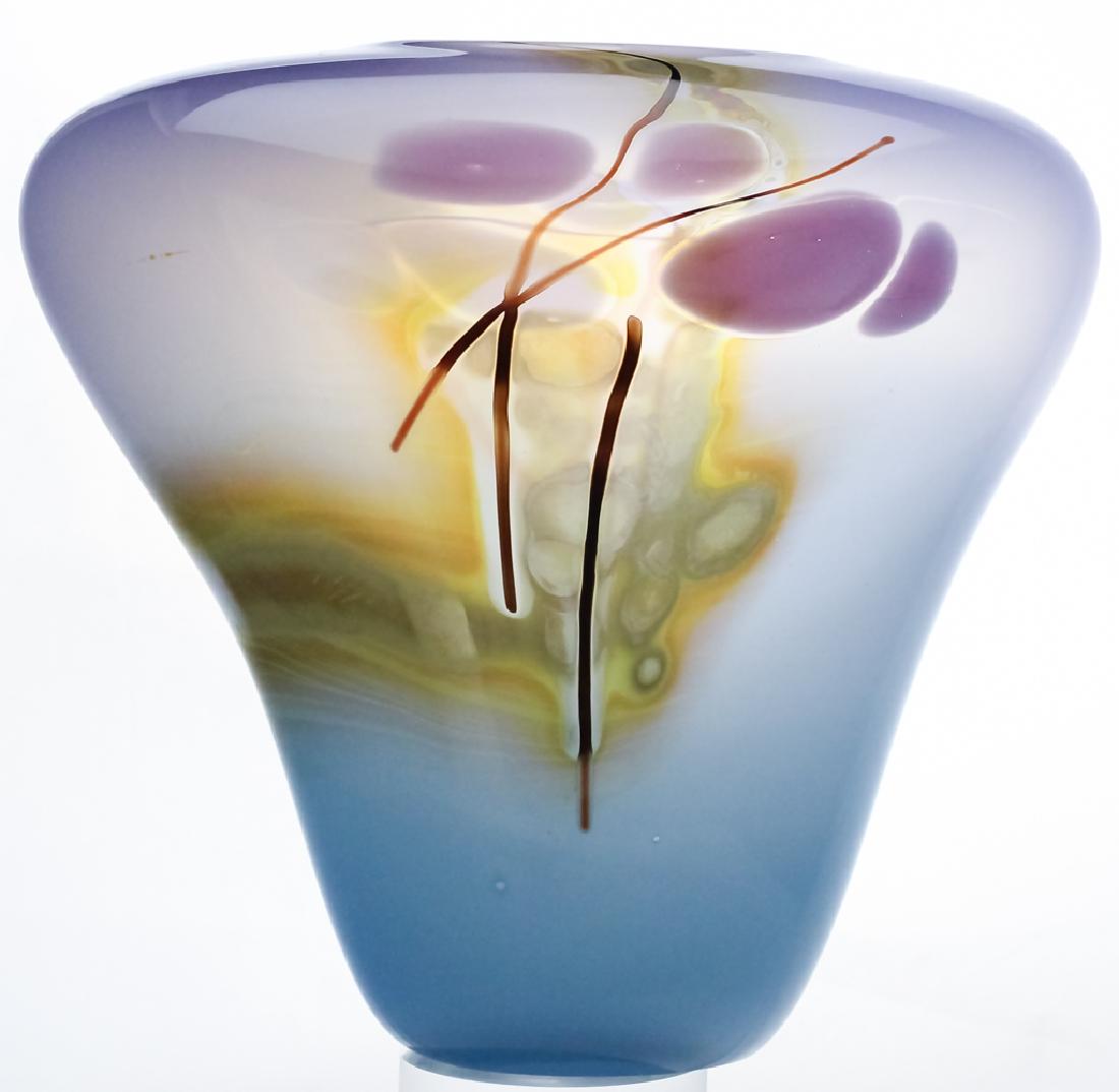 Mystery Artist Signed Studio Art Glass 1985 Vase (1 of 7)