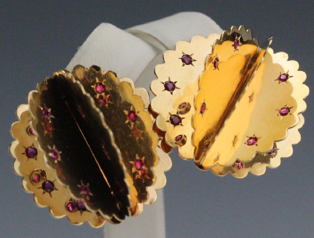 Pair Bailey Banks & Biddle 14k Gold Ruby Earrings (1 of 6)