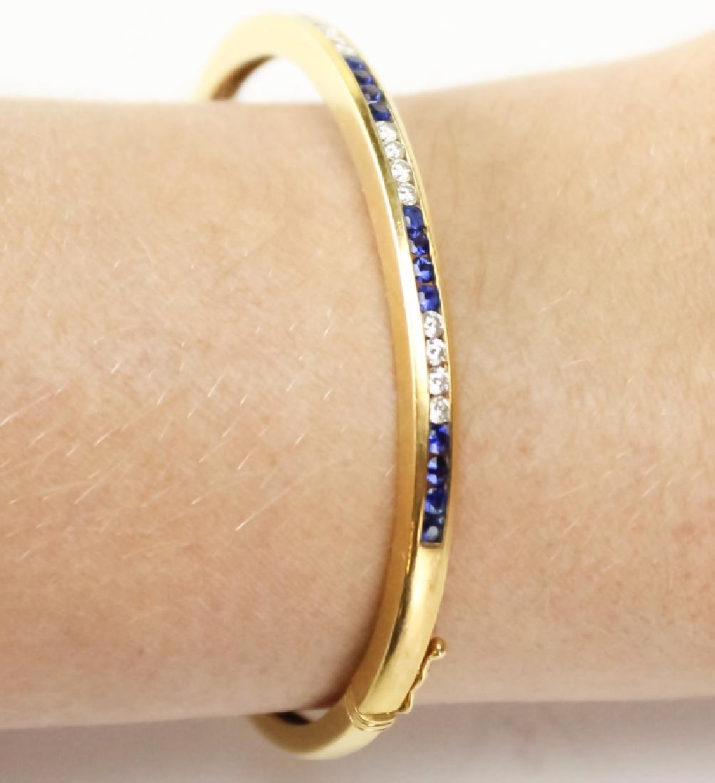 Tiffany & Co 18k Diamond Sapphire Bangle Bracelet (1 of 2)