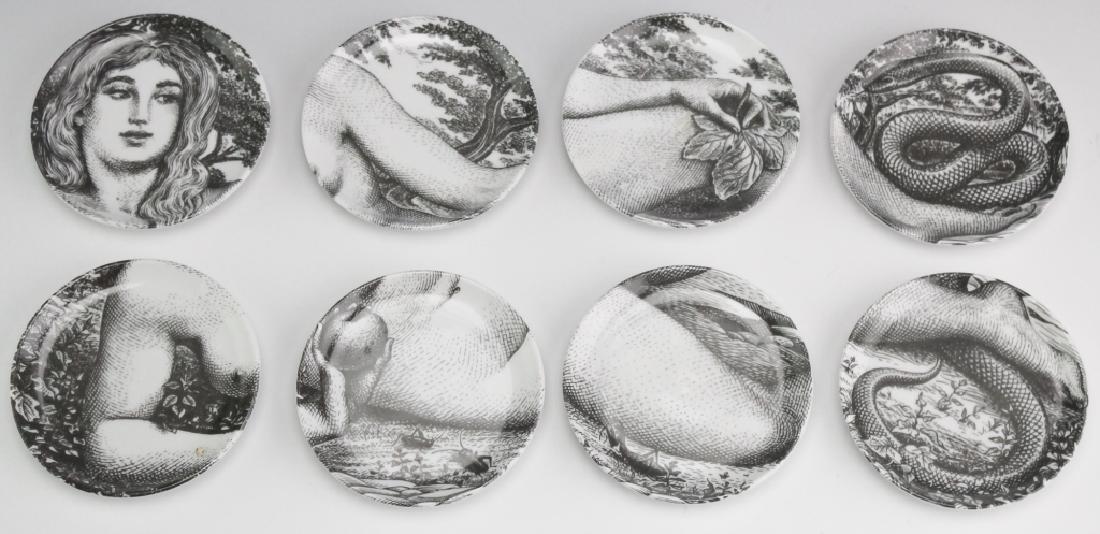 Set of 8 Piero Fornasetti EVA Porcelain Coasters (1 of 6)