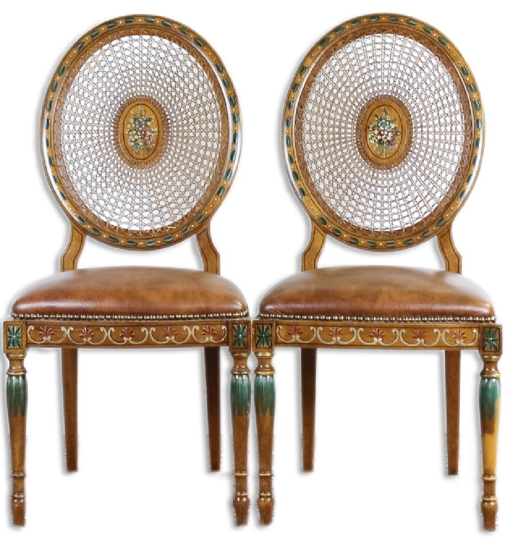 Pair of Galimberti Lino Italian Wood Side Chairs (1 of 6)