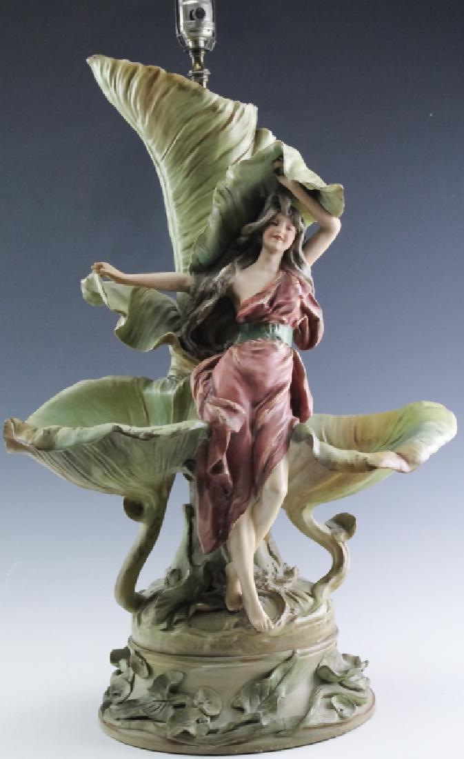 Large Porcelain Amphora Nymph Sculpture Lamp (1 of 9)