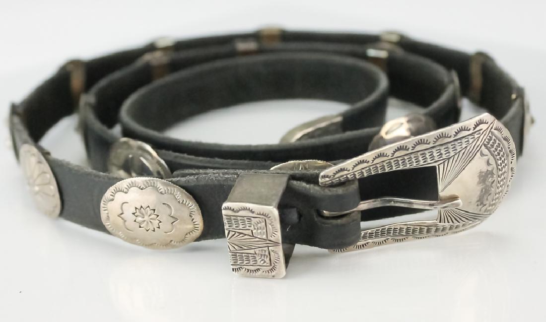 Signed Navajo Sterling Sliver 17 Motif Concho Belt (1 of 5)