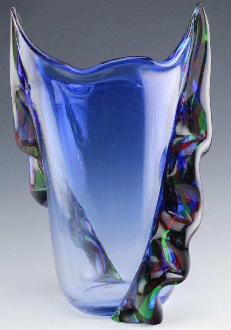 Large Italian Murano Studio Art Glass Rainbow Vase (1 of 8)