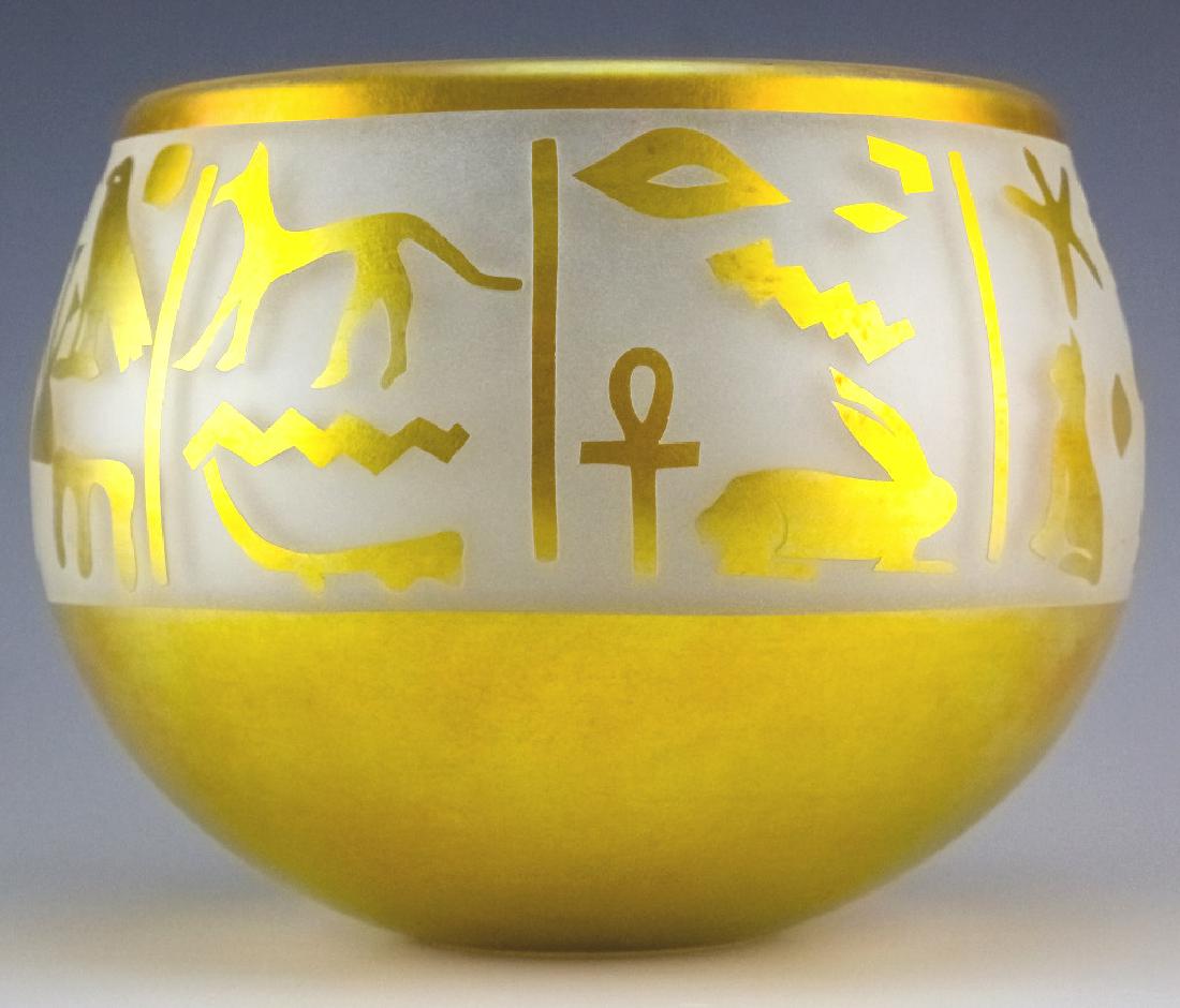 Correia Egyptian Revival Gold Aurine Glass Bowl (1 of 6)
