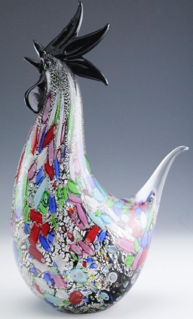 Murano Venetian Studio Art Glass Rooster Sculpture (1 of 6)