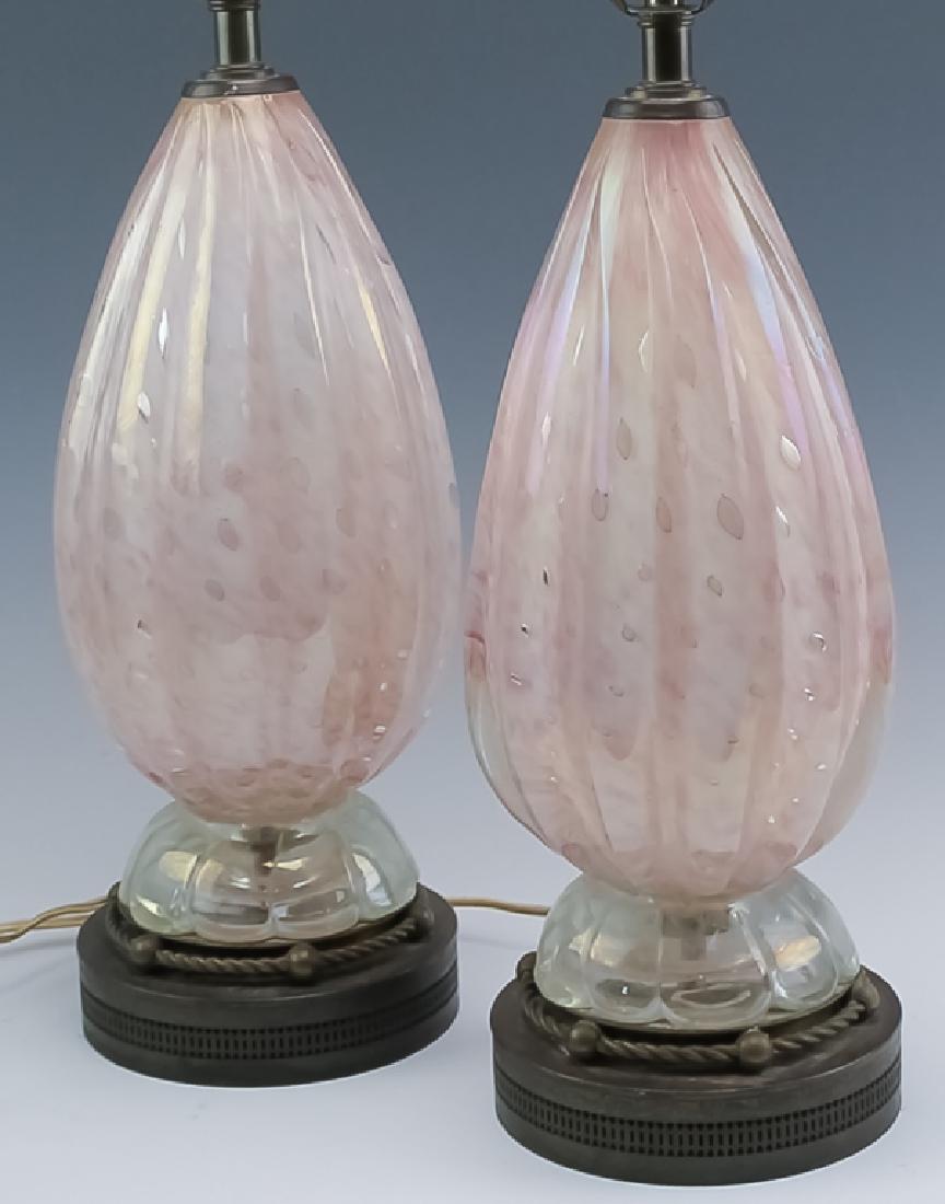 Pair Murano Art Glass Barovier & Toso Table Lamps (1 of 4)