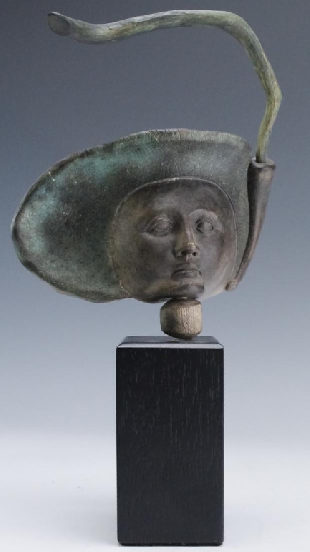 Signed Heintze Pottery, Wood Mixed Media Sculpture (1 of 7)