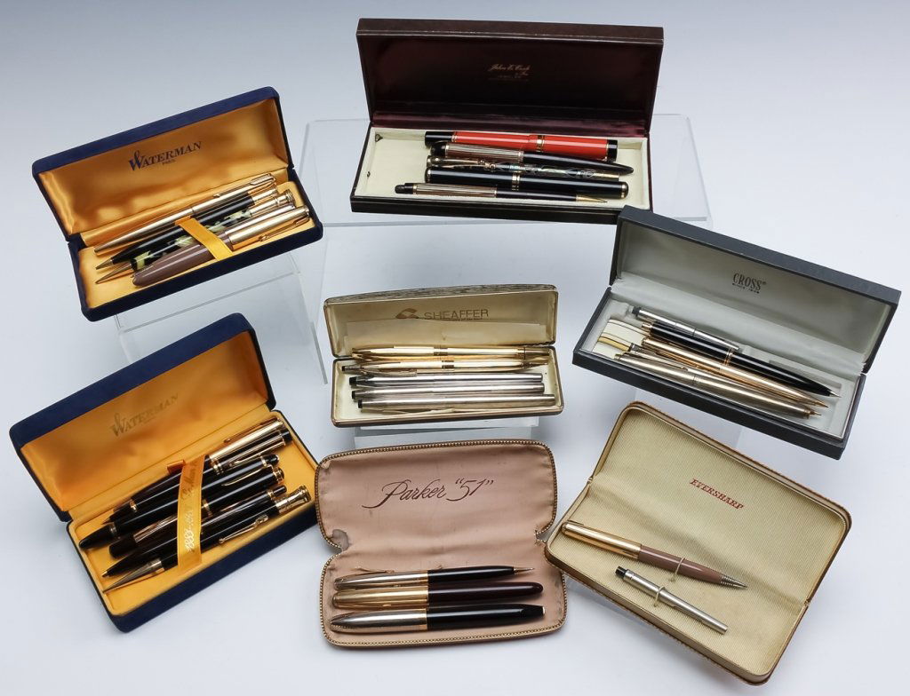 Lot 30 Fine Fountain, Ball Point Pens & Pencils (1 of 9)