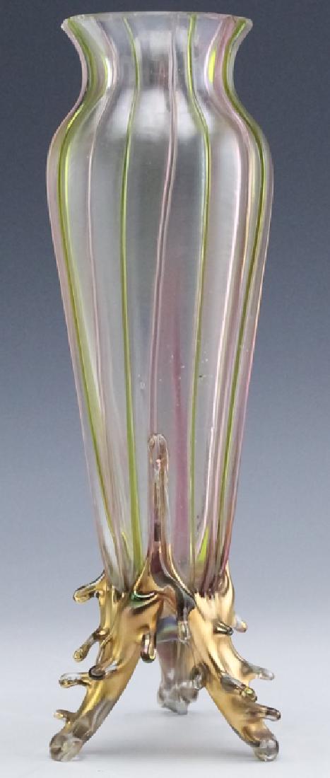 LOETZ  Bohemian Art Glass Footed Vase SIGNED (1 of 8)