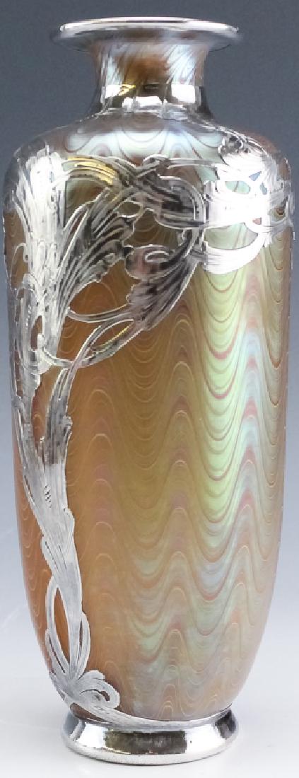 LOETZ Silver Overlay Aeolus Glass Vase SIGNED (1 of 10)