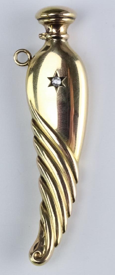 14k Gold Diamond Perfume Bottle Charm Pendant (1 of 6)
