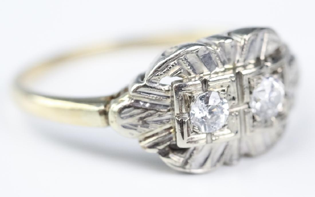 VTG 14k White & Yellow Gold .20 Ct TW Diamond Ring (1 of 7)
