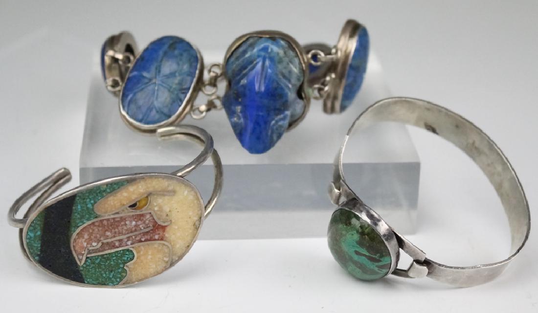 Lot 3 Vintage Sterling Sliver Gemstone Bracelets (1 of 7)