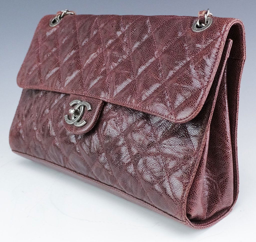 Chanel Jumbo Flap Shiva Burgundy Leather Handbag (1 of 9)