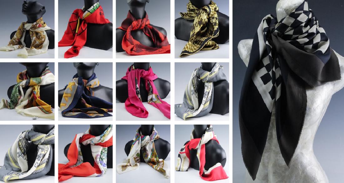 13 Silk Scarves Chanel Gucci YSL Cartier Picasso + (1 of 6)