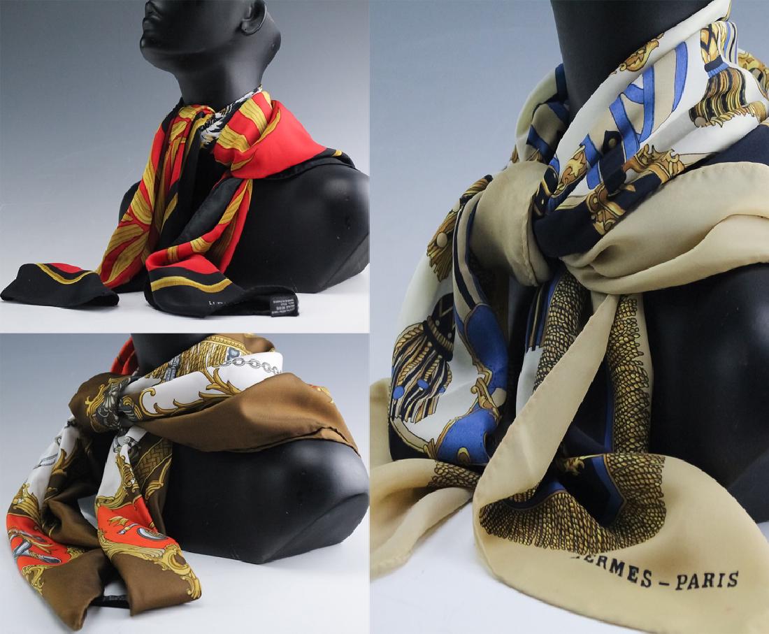 LOT 3 Hermes Paris French Silk Scarves AUTHENTIC (1 of 9)