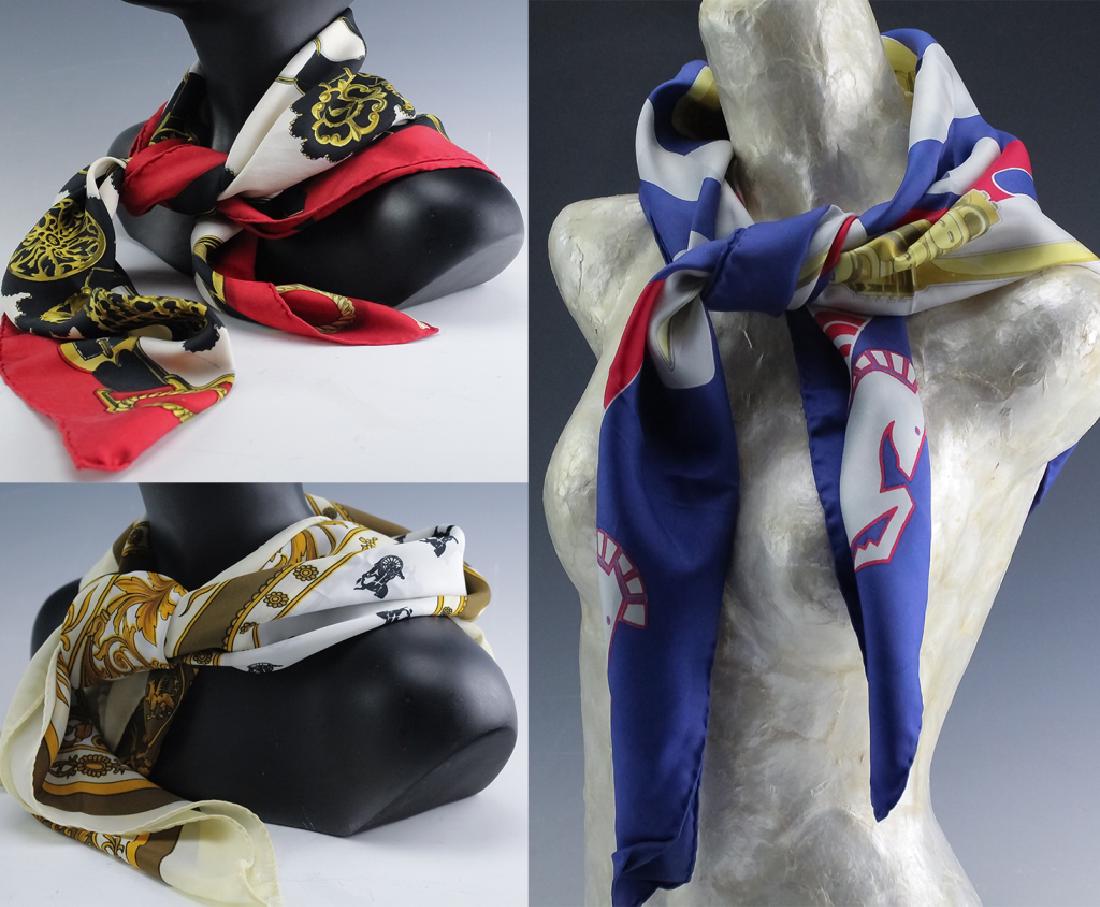LOT 3 Hermes Paris French Silk Scarves AUTHENTIC (1 of 8)