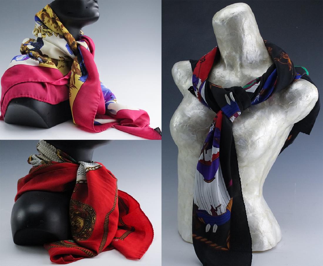 LOT 3 Hermes Paris French Silk Scarves AUTHENTIC (1 of 8)