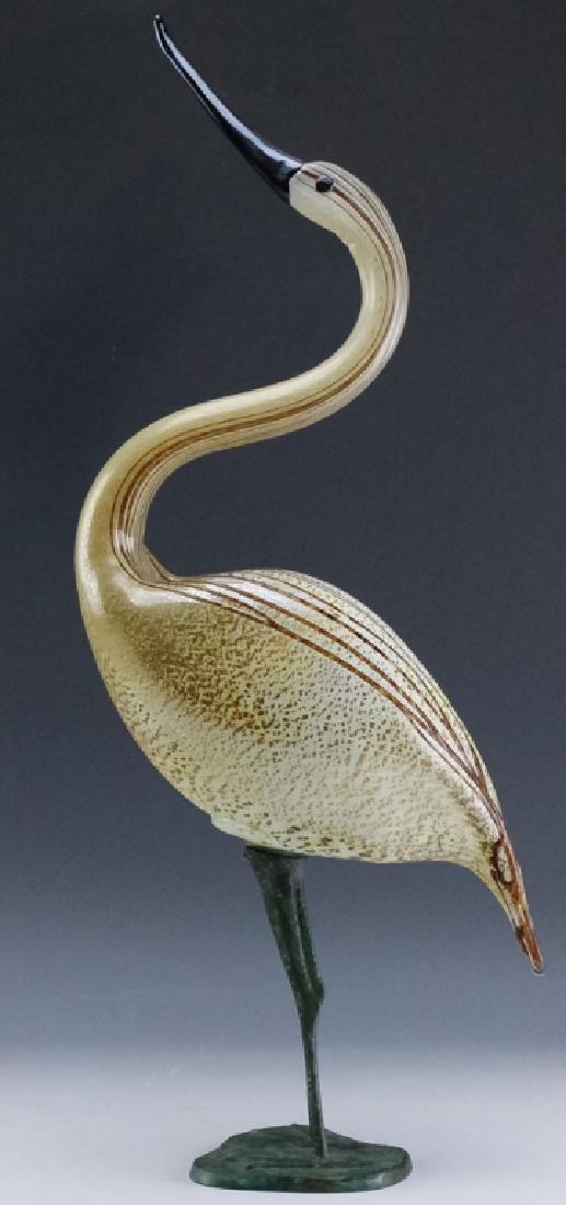 Italian Murano Bird Art Glass Sculpture 21" SIGNED (1 of 8)