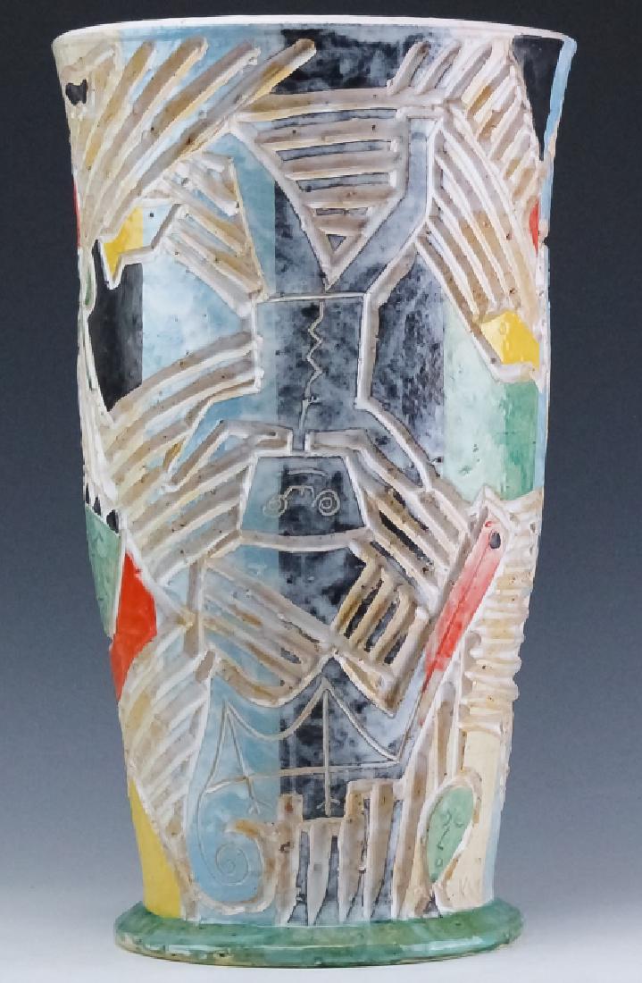 Signed Art Pottery Modern Vase Cain Umbrella Stand (1 of 8)