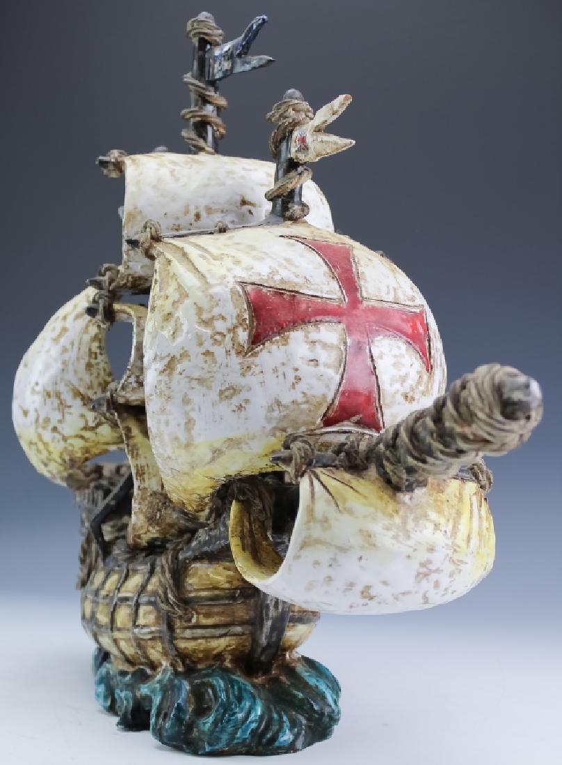Italian Art Pottery Galleon Tall Ship Sculpture (1 of 7)