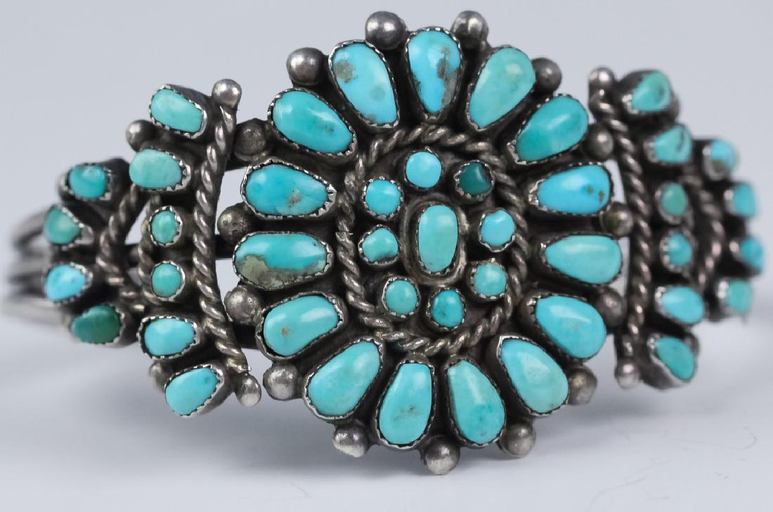 Native American Silver Petit Point Cuff Bracelet (1 of 5)