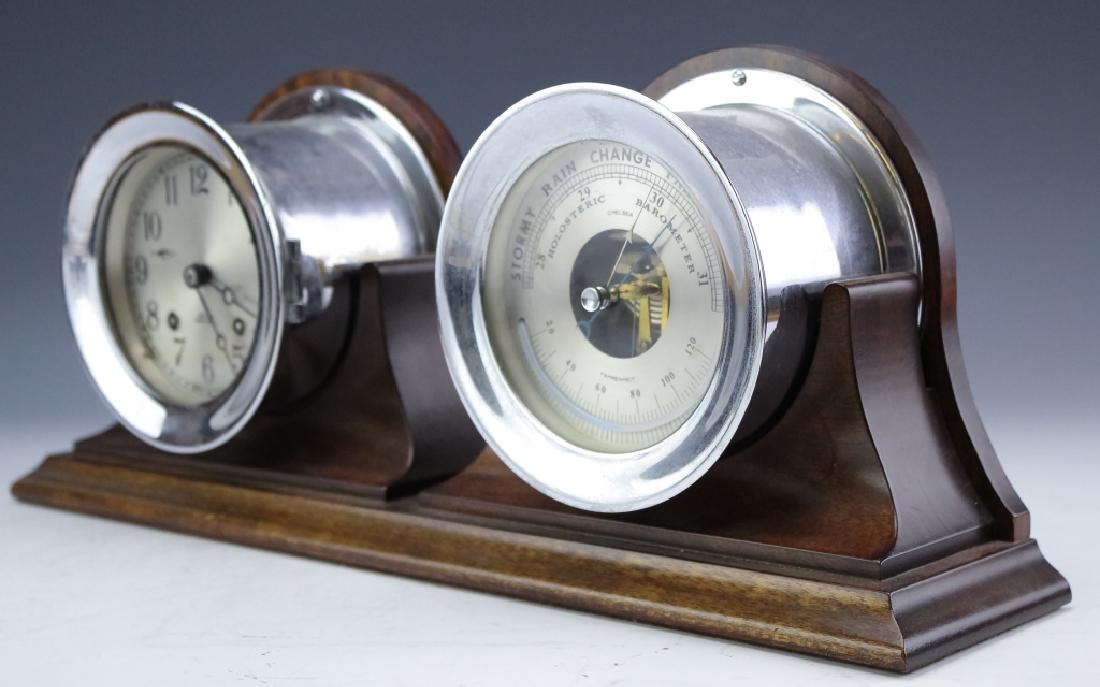 Working Chelsea Ship's Bell Clock and Barometer (1 of 8)