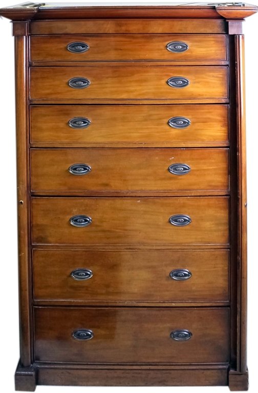 Antique 19c English Mahogany Tall Chest of Drawers (1 of 5)