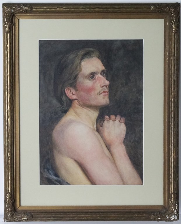 Paul Giovanni Wickson Watercolor Painting of A Man (1 of 7)