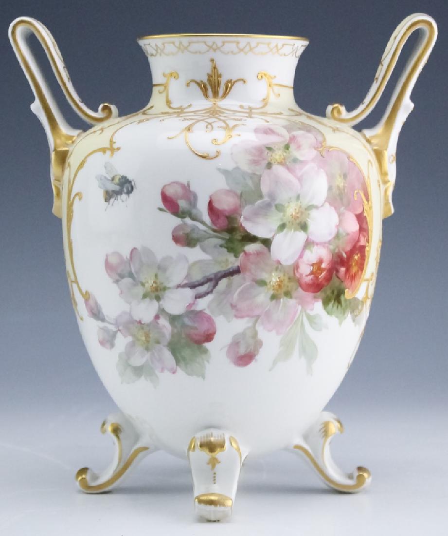 KPM Porcelain 2 Handle Footed Floral Gilt Urn Vase (1 of 8)