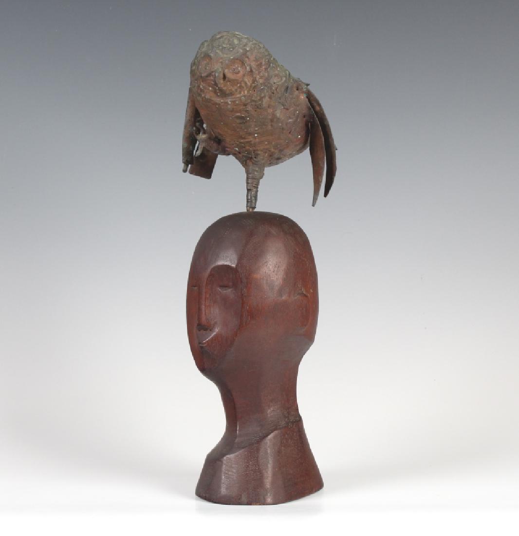 Mid Century Modern Avant Garde Bronze Owl Statue (1 of 7)
