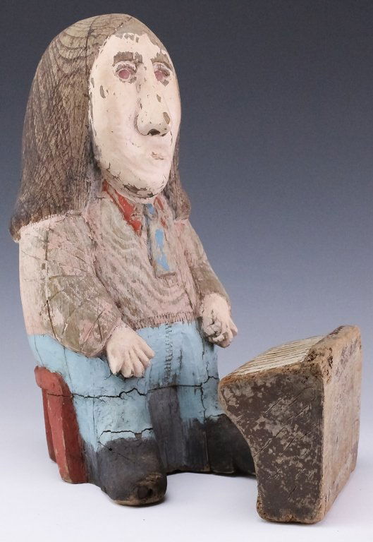Silvio Zoratti Folk Art Carved Musician Statue (1 of 7)