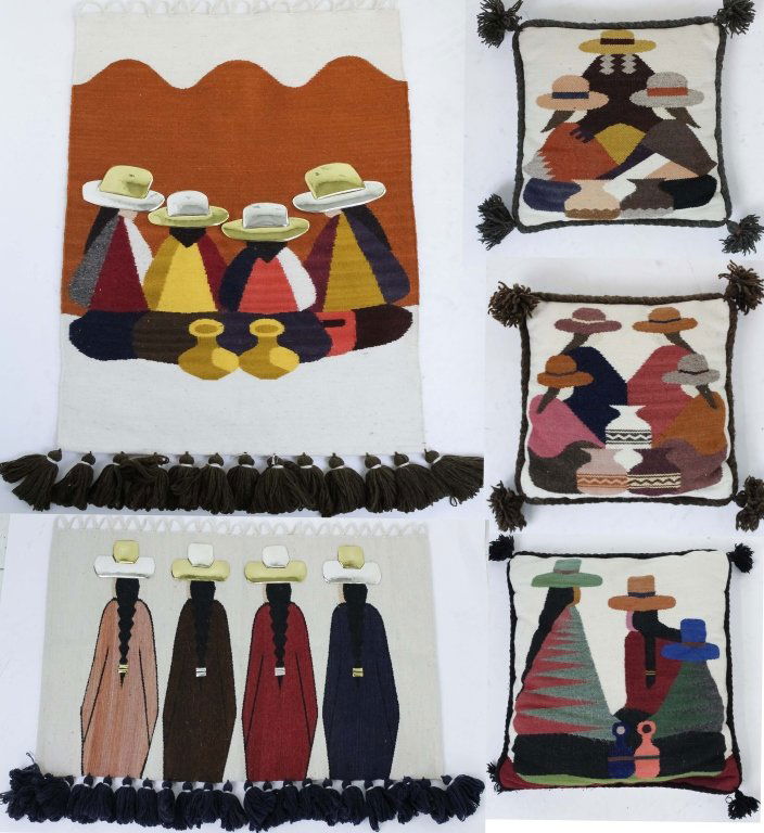 LOT of Olga Fisch Folklore Ecuador Pillow Tapestry (1 of 10)