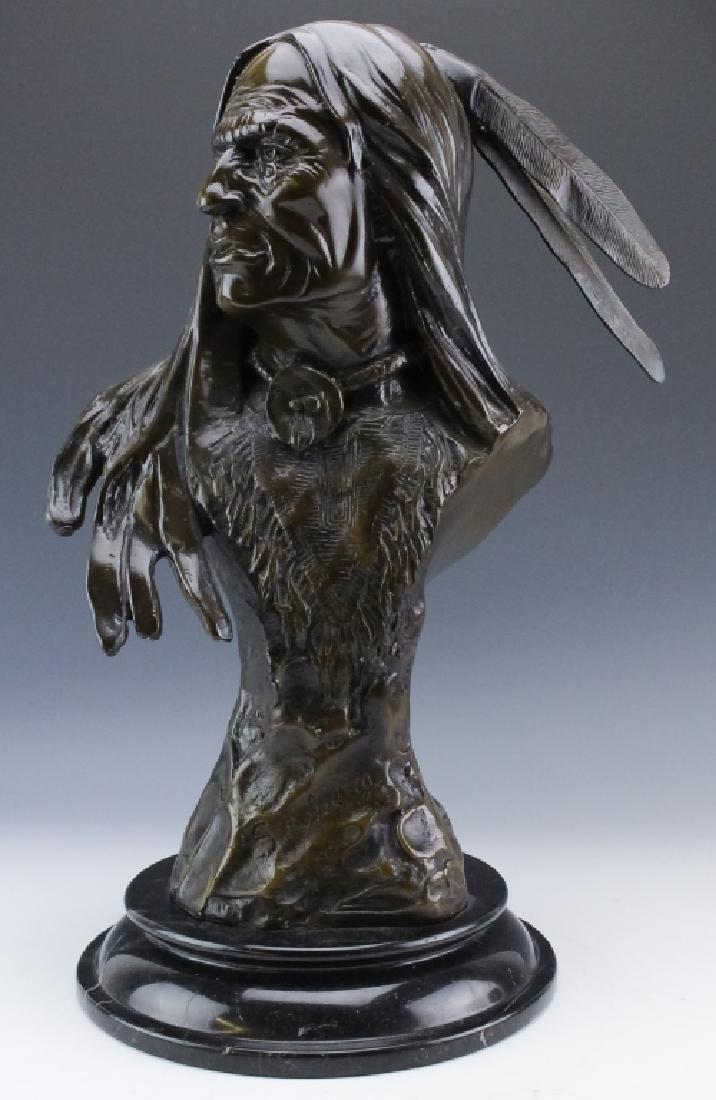 Bronze Southwestern Native American Head Sculpture (1 of 6)