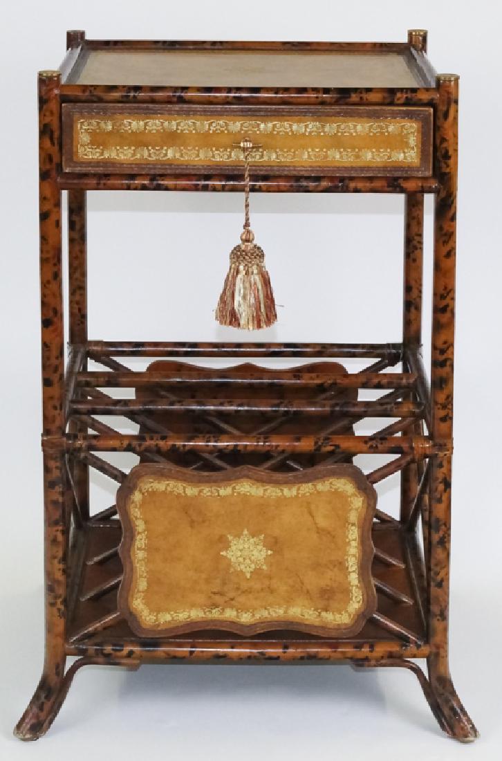 Maitland Smith Faux Bamboo Magazine Rack w Drawer (1 of 10)