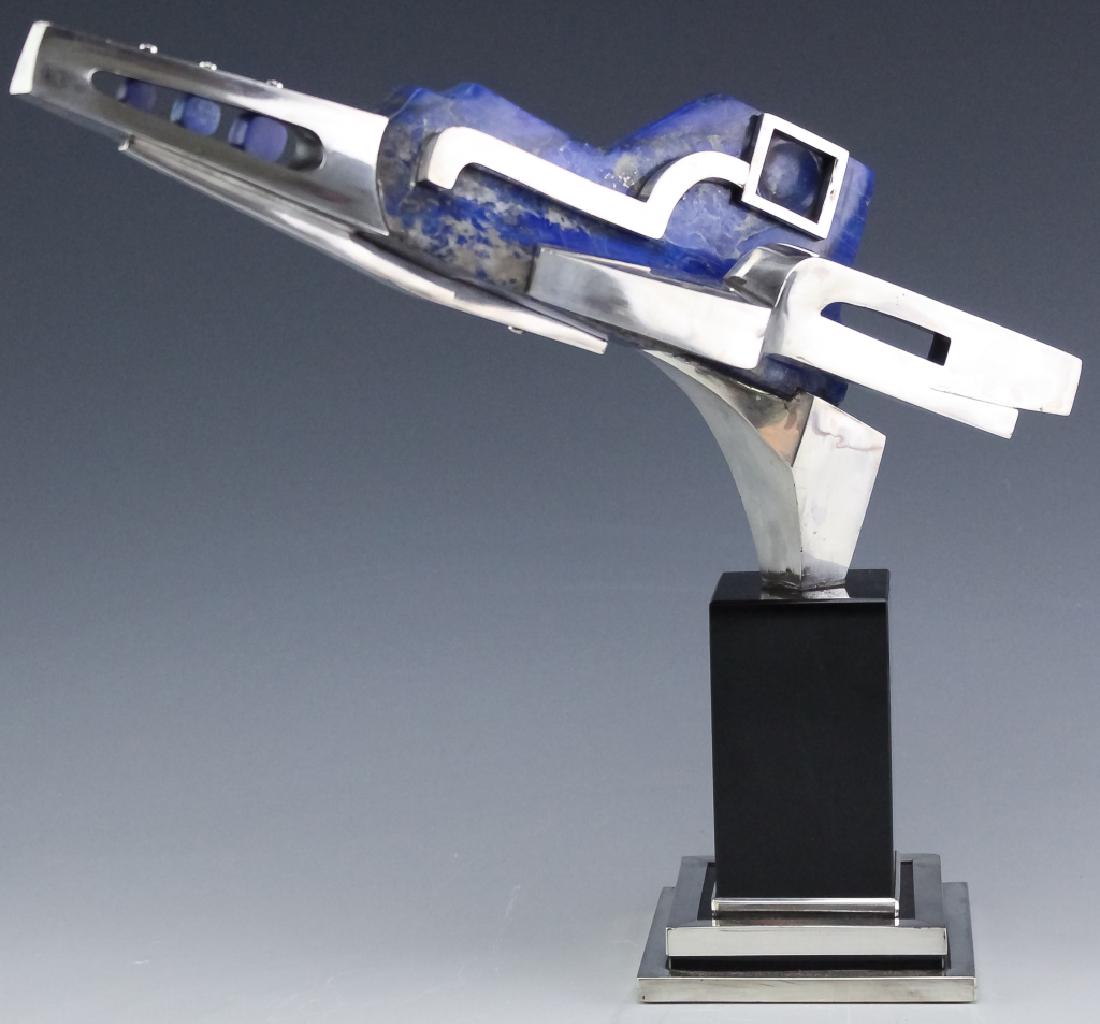Cartier Sterling Silver Lapis Modernist Sculpture (1 of 9)