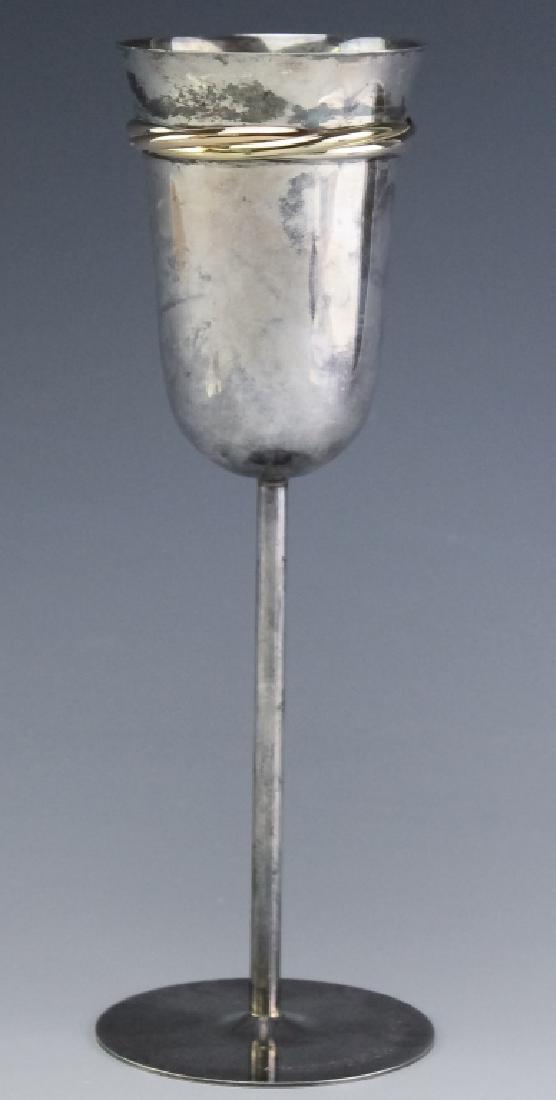 Cartier Sterling & 18k Tri Color Vermeil Flute Cup (1 of 6)