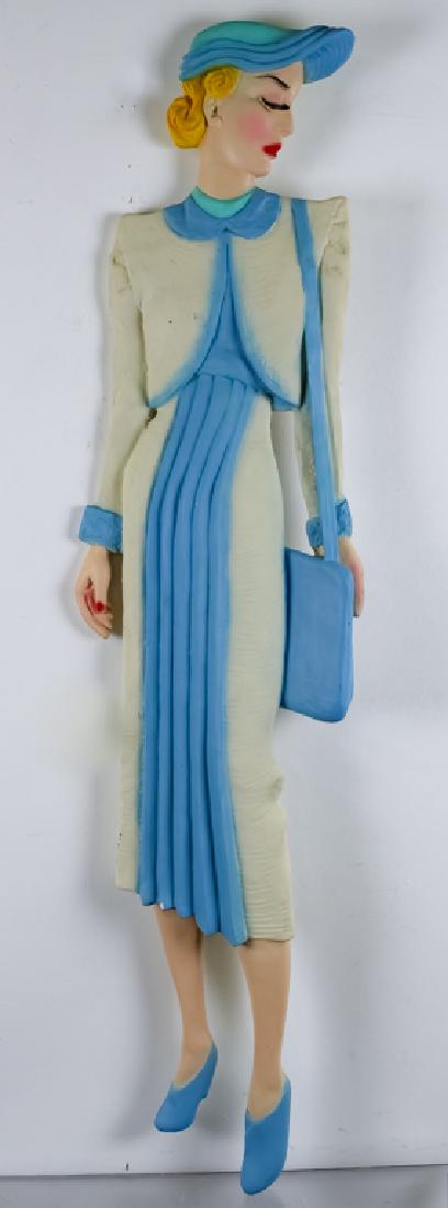 Art Deco Chalkware Plaster Woman Store Display 48" (1 of 4)