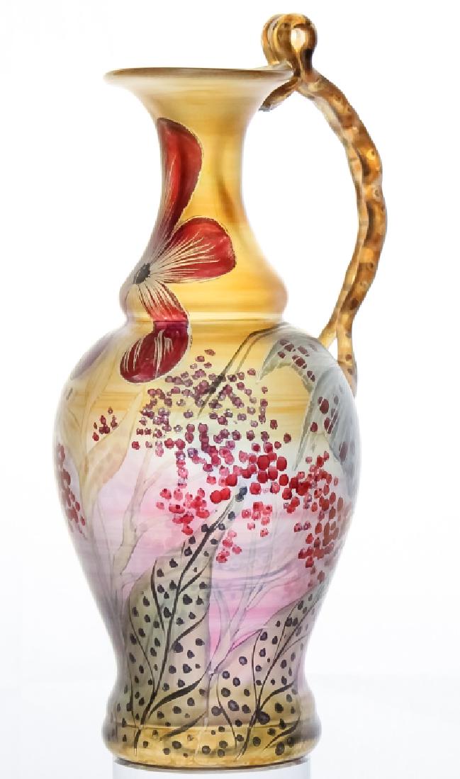 Fine Studio Art Glass Handled Vase Pitcher SIGNED (1 of 9)