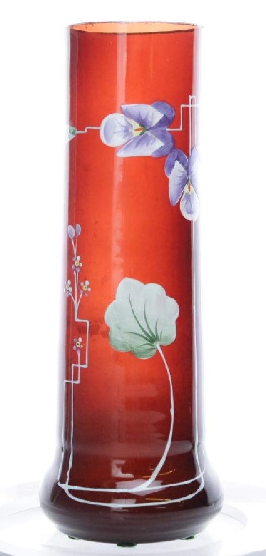 Mount Joy Art Nouveau Floral Amethyst Glass Vase (1 of 8)