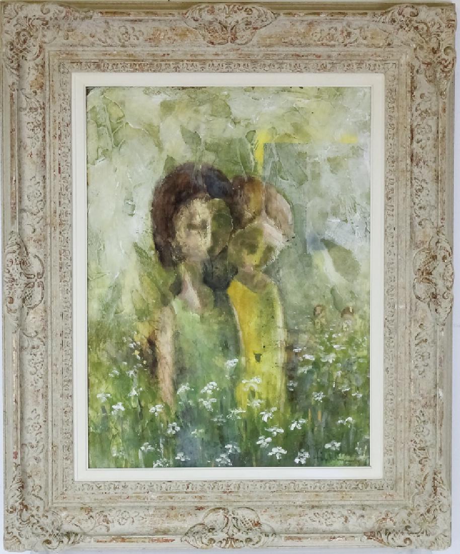 Mystery Modernist Figural Landscape Oil Painting (1 of 5)